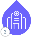 Hospital building icon with #2