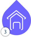 Home icon with #3