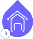 drop icon number 3 with house linking to Transitioning to Home page