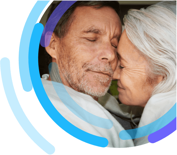 Man and woman showing a sign of affection