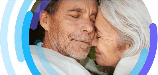 Man and woman showing a sign of affection